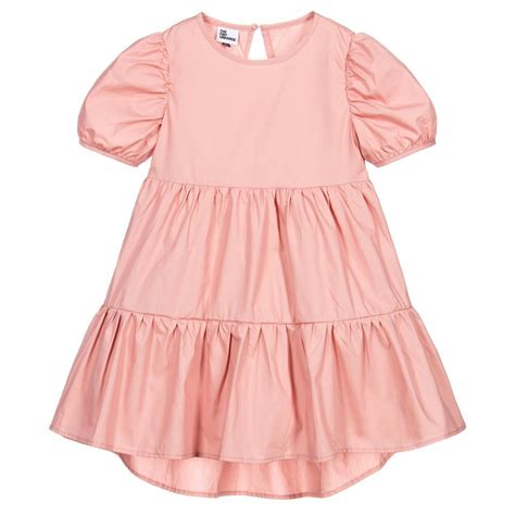 Baby cotton poplin dress in light pink 